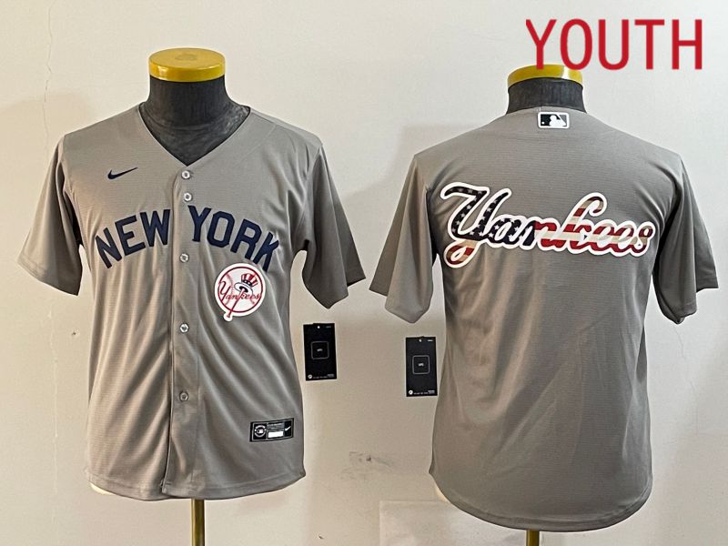 Youth New York Yankees Blank Grey Game 2024 Nike MLB Jersey style 12184->youth mlb jersey->Youth Jersey